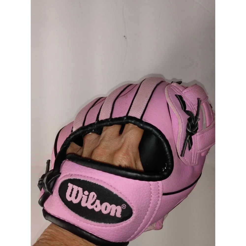 Two WILSON Child's T-Ball/Baseball Gloves (10" / 10.5" RHT) | Pink - Picture 6 of 12